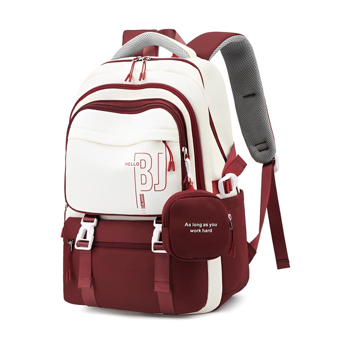 EXVITO Backpack Bags for Women with Small Zipper Pouch College Bag for Girls, School Bags for Girls 13-14 years with Cute Accessory 18.1 Inch Book Backpack for School, Camping,...