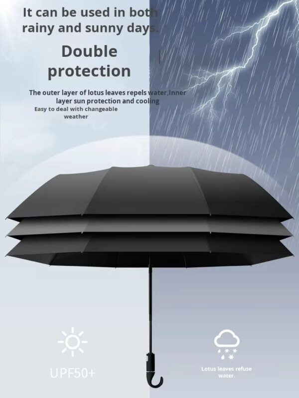 EXVITO Umbrella for Rain, Mini Folding Portable 3 Fold Umbrellas | Auto Open & Close Umbrella for Rain and Sun Protection with Anti-Slip Handle | Windproof Umbrlla | Umbrella...