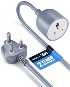 FEDUS 15M Long 18AWG Heavy Duty Male to Female 3 Pin Power Extension cord for heavy appliances Wire,10amp Indoor Outdoor Power Cord Wire Extender Power Cable for...