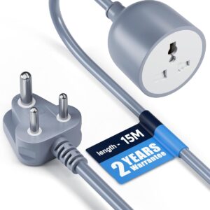 FEDUS 15M Long 18AWG Heavy Duty Male to Female 3 Pin Power Extension cord for heavy appliances Wire,10amp Indoor Outdoor Power Cord Wire Extender Power Cable for...