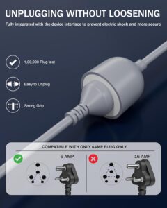 FEDUS 15M Long 18AWG Heavy Duty Male to Female 3 Pin Power Extension cord for heavy appliances Wire,10amp Indoor Outdoor Power Cord Wire Extender Power Cable for...