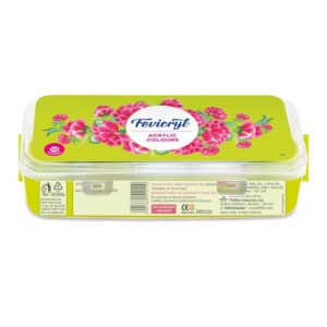 Fevicryl Acrylic Colours Sunflower Kit | 10 Colours x 15 ml | DIY Paint, Rich Pigment | Multicolour & Multi-surface | Non-Cracking Paint for Canvas, Wood, Leather, Earthenware,...