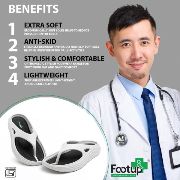 FOOT UP Men's Orthopedic EVA Flip-Flops | Soft & Durable Slippers with Anti-Skid Sole | Lightweight Footwear for Men & Women