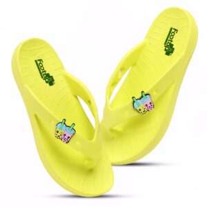 FOOT UP Women’s Orthopedic EVA Flip-Flops | Stylish Soft Sole Slippers with Boba Tea Charms | Lightweight Anti-Slip Footwear | Anti-Skid Indoor & Outdoor Everyday Wear...