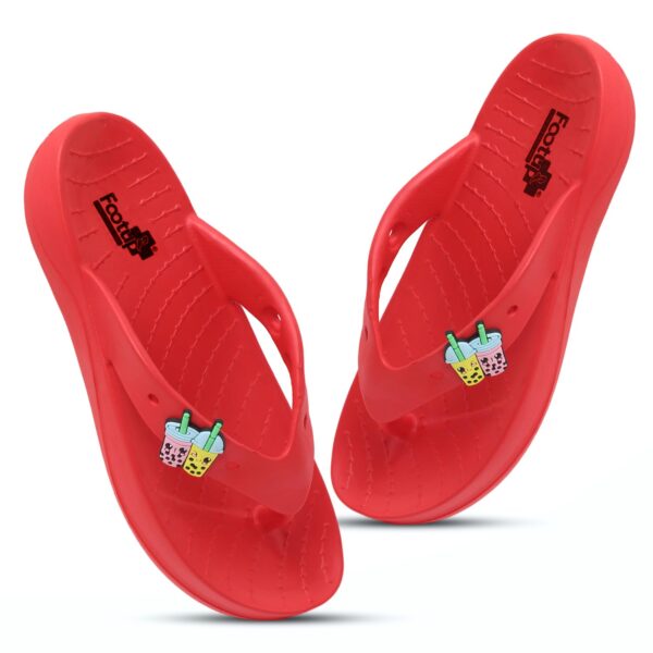 FOOT UP Women’s Orthopedic EVA Flip-Flops | Stylish Soft Sole Slippers with Boba Tea Charms | Lightweight Anti-Slip Footwear | Anti-Skid Indoor & Outdoor Everyday Wear...