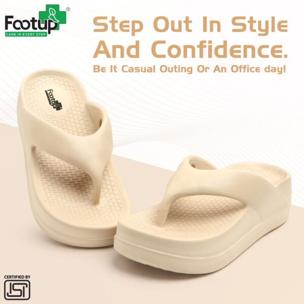 FOOT UP Women’s Soft EVA Recovery Slippers | Ultra-Lightweight Cloud Comfort Sandals with Thick Cushioned Sole – Anti-Skid Indoor & Outdoor Everyday Wear Orthopedic Slides