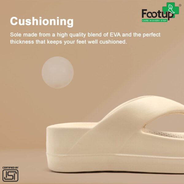 FOOT UP Women’s Soft EVA Recovery Slippers | Ultra-Lightweight Cloud Comfort Sandals with Thick Cushioned Sole – Anti-Skid Indoor & Outdoor Everyday Wear Orthopedic Slides