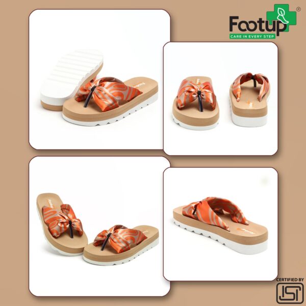 FOOT UP Women’s Stylish Bow-Knot Comfort Slippers | Soft Cushioned EVA Footbed with Trendy Satin Straps & Anti-Skid Lightweight Sole – Everyday Wear Fashion Sandals for Indoor &...