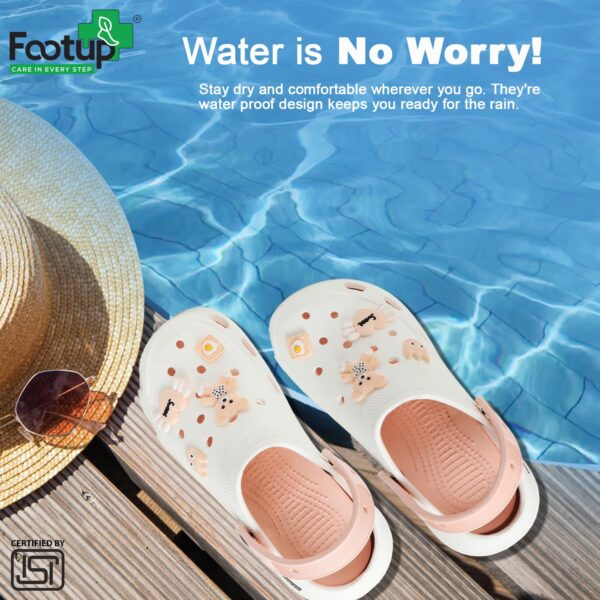 FOOT UP Women’s Teddy Cartoon Clogs | Soft EVA Platform Sandals | Lightweight Waterproof Slip-On Footwear | Non-Slip Comfortable Everyday Wear Slides for Girls & Ladies
