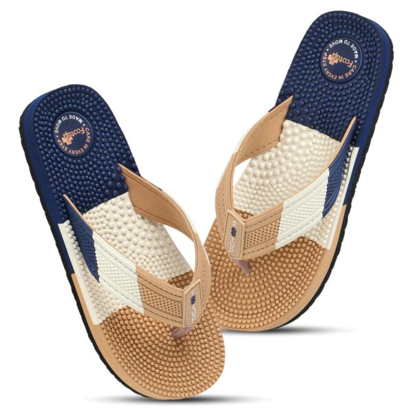 FOOTUP Men’s Acupressure Massage Slippers | Orthopedic Comfort Sandals with Anti-Skid Sole & Foot Reflexology Beads – Everyday Wear Pain Relief Slippers for Healthy Relaxed Feet