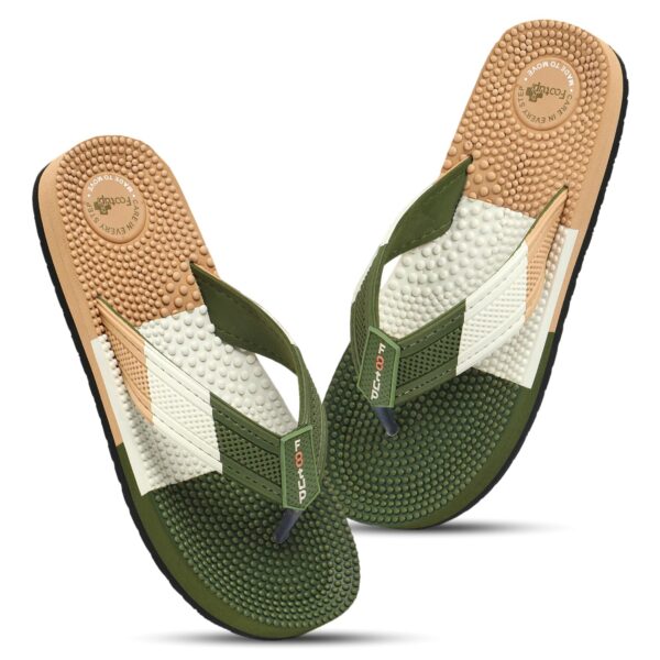FOOTUP Men’s Acupressure Massage Slippers | Orthopedic Comfort Sandals with Anti-Skid Sole & Foot Reflexology Beads – Everyday Wear Pain Relief Slippers for Healthy Relaxed Feet