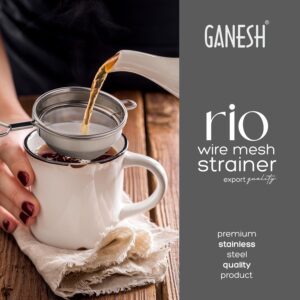 GANESH Rio Tea Strainer/Chai Chhalni/Coffee Strainer/Tea Filter/Juice and Oil Filter with Wire Handle and Stainless Steel - Set of 2
