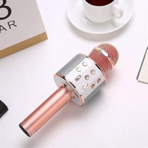Gen Zee Toys Advance Handheld Wireless Singing Mike Multi-Function Bluetooth Karaoke Mic with Microphone Speaker for All Smart Phones (Best Gift for Kids) (Rose Gold)