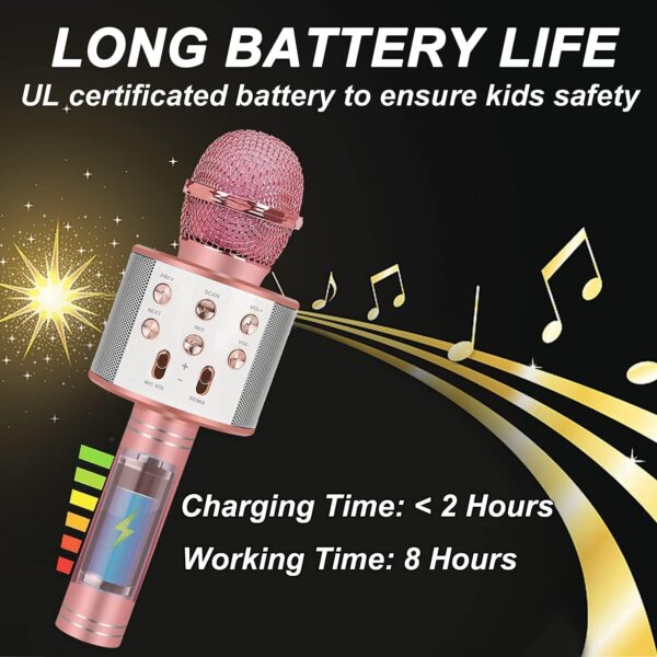 Gen Zee Toys Advance Handheld Wireless Singing Mike Multi-Function Bluetooth Karaoke Mic with Microphone Speaker for All Smart Phones (Best Gift for Kids) (Rose Gold)
