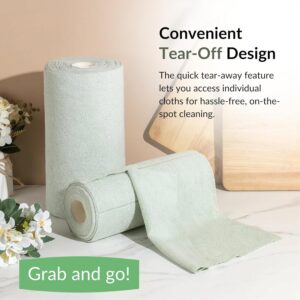 GERQSHO Microfiber Cleaning Cloth Roll 25x25CM – Reusable Tear-Away Towels Washable Super Absorbent Lint Free Cleaning Rags for Kitchen, Car, Garage and Home (Multicolor 1 Roll,...