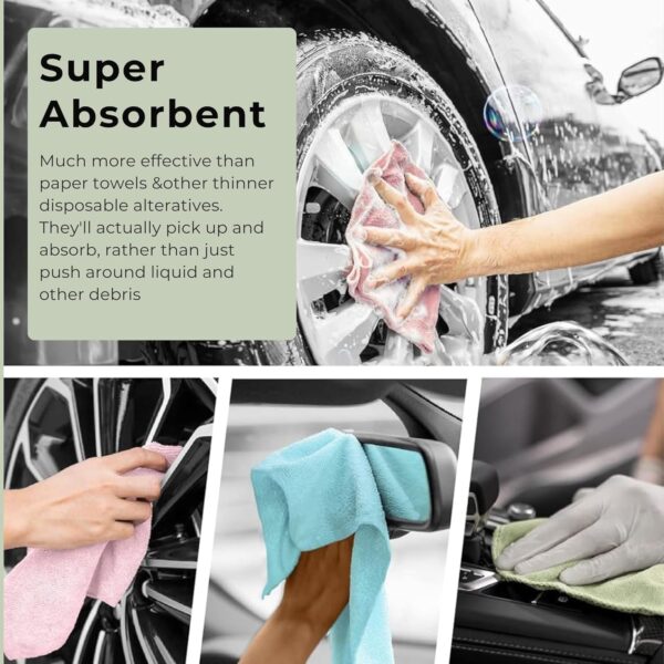 GERQSHO Microfiber Cleaning Cloth Roll 25x25CM – Reusable Tear-Away Towels Washable Super Absorbent Lint Free Cleaning Rags for Kitchen, Car, Garage and Home (Multicolor 1 Roll,...