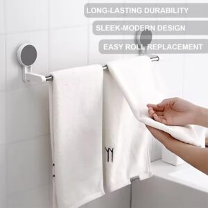 GLACIAL Wall Mounted Single Rod Towel Holder Bar – Magic Sticker Napkin Rod Hanger for Bathroom & Kitchen, No-Drill Cloth Rack for Hand Towels, Dish Towels, and Cleaning Rags...