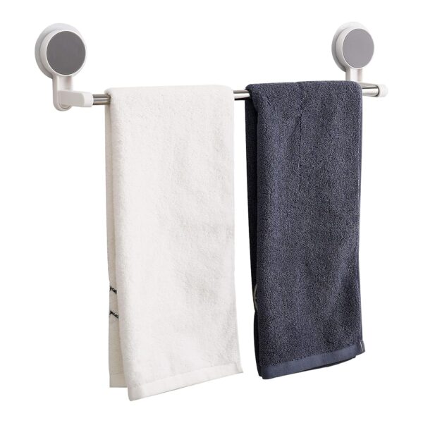 GLACIAL Wall Mounted Single Rod Towel Holder Bar – Magic Sticker Napkin Rod Hanger for Bathroom & Kitchen, No-Drill Cloth Rack for Hand Towels, Dish Towels, and Cleaning Rags...