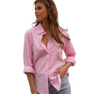 GLAMHOOD Ladies Striped Cotton Shirt for Women,(Pack of one)
