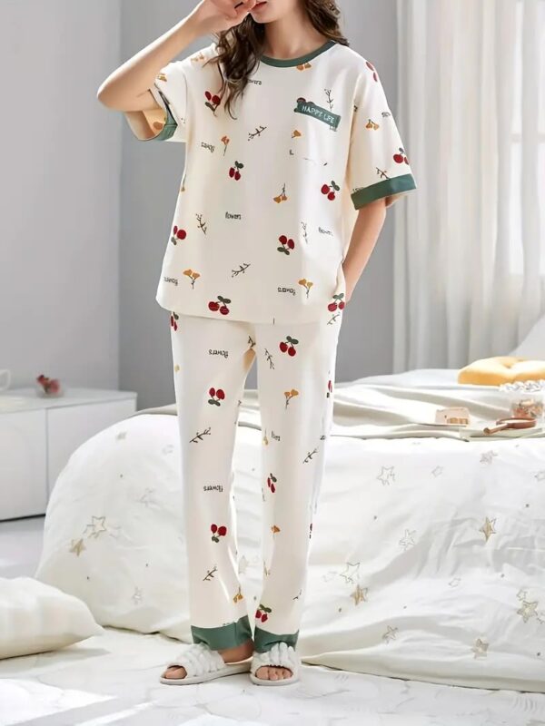 GLASGO Women’s Cotton Pajama Set with Top & Pants|| Korean Night Suit|| Lightweight Printed Set || Soft & Comfy Sleepwear for Girls & Women || LNS-3-$