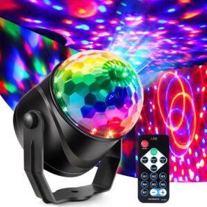 Gorkue DJ Disco Ball, Party Lights Sound Activated with Remote, Strobe Light for Home Room Dance Birthday Party Supplies, Stage Lamp for New Years Birthday Halloween Christmas...