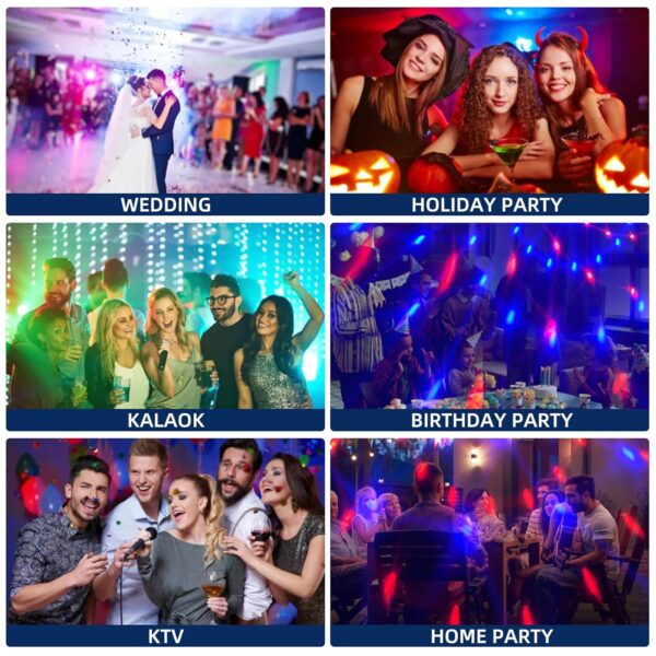 Gorkue DJ Disco Ball, Party Lights Sound Activated with Remote, Strobe Light for Home Room Dance Birthday Party Supplies, Stage Lamp for New Years Birthday Halloween Christmas...