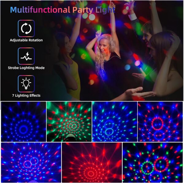 Gorkue DJ Disco Ball, Party Lights Sound Activated with Remote, Strobe Light for Home Room Dance Birthday Party Supplies, Stage Lamp for New Years Birthday Halloween Christmas...