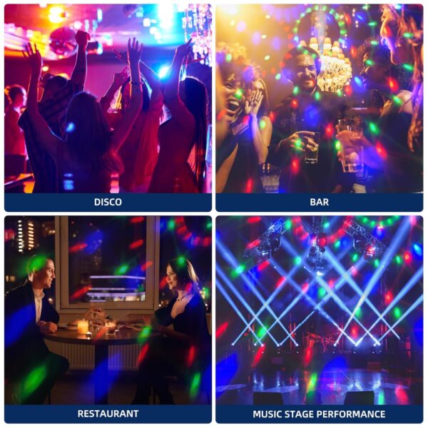 Gorkue DJ Disco Ball, Party Lights Sound Activated with Remote, Strobe Light for Home Room Dance Birthday Party Supplies, Stage Lamp for New Years Birthday Halloween Christmas...