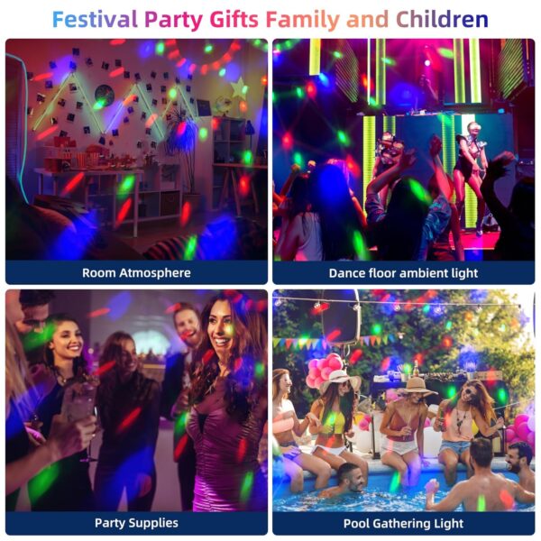 Gorkue DJ Disco Ball, Party Lights Sound Activated with Remote, Strobe Light for Home Room Dance Birthday Party Supplies, Stage Lamp for New Years Birthday Halloween Christmas...