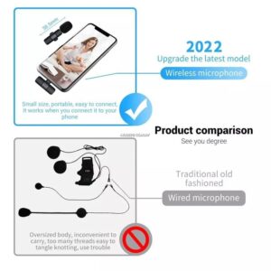 Great More Single Wireless Microphone for Singing,YouTube, Vlogging, Recording for Compatible Android & iPhone Making Good Sound Lapel Mic for YouTube, Video Recording, Live...
