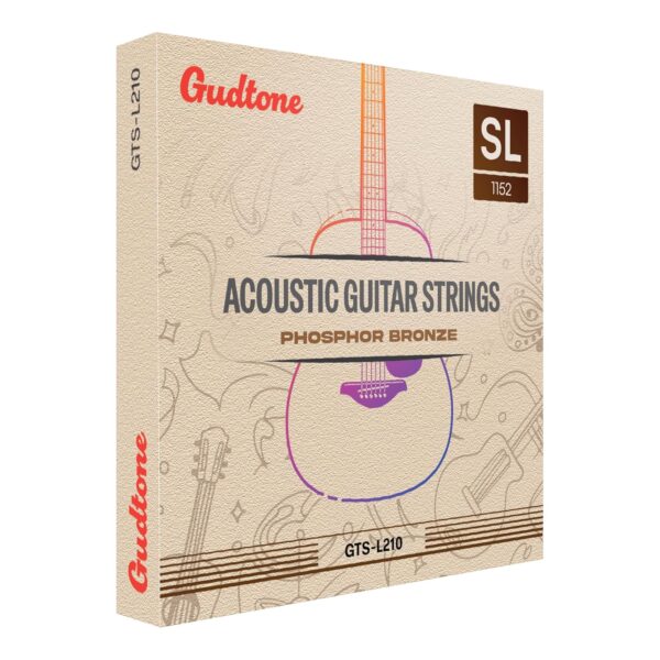 Gudtone Phosphor Bronze 11-52 Superlight Acoustic Guitar Strings GTS-210 Stainless Steel Hex Core (11-52)
