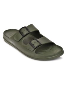 HEALTH FIT Extra Soft Premium Classic Cushion Sliders/Slippers with Adjustable Buckle Strap & Light Weight Anti-SkidWaterproof Flip Flops for Men's HF150