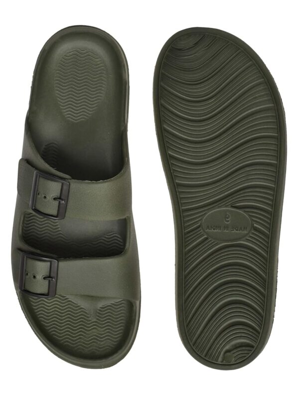 HEALTH FIT Extra Soft Premium Classic Cushion Sliders/Slippers with Adjustable Buckle Strap & Light Weight Anti-SkidWaterproof Flip Flops for Men's HF150