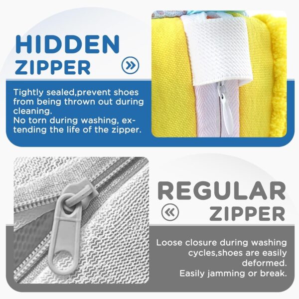 HOKAL Shoe Bag Washing Machine, Invisible Zipper Side Opening Shoe Washing Bag for Washer and Dryer, Shoe Laundry Bags for Sneakers, Reusable Shoe Cleaning Bag for All Shoe...