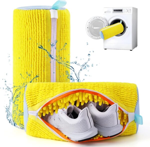 HOKAL Shoe Bag Washing Machine, Invisible Zipper Side Opening Shoe Washing Bag for Washer and Dryer, Shoe Laundry Bags for Sneakers, Reusable Shoe Cleaning Bag for All Shoe...