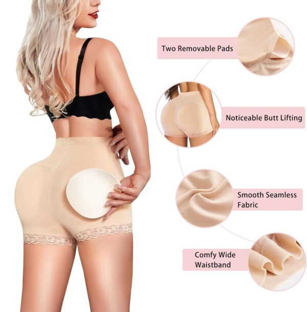 HSR Women Butt Lifter Panties Padded Shapewear Hip Enhancer Pads Shorts Seamless Underwear Tummy Control Boyshorts