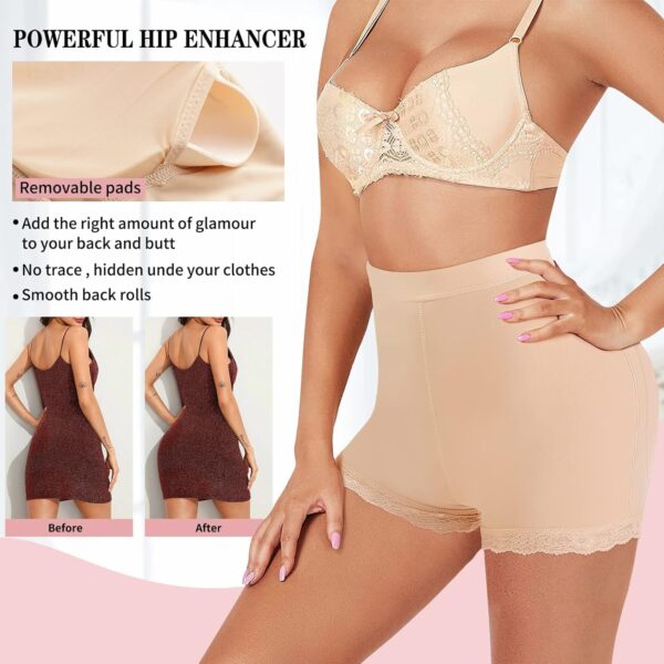 HSR Women Butt Lifter Panties Padded Shapewear Hip Enhancer Pads Shorts Seamless Underwear Tummy Control Boyshorts