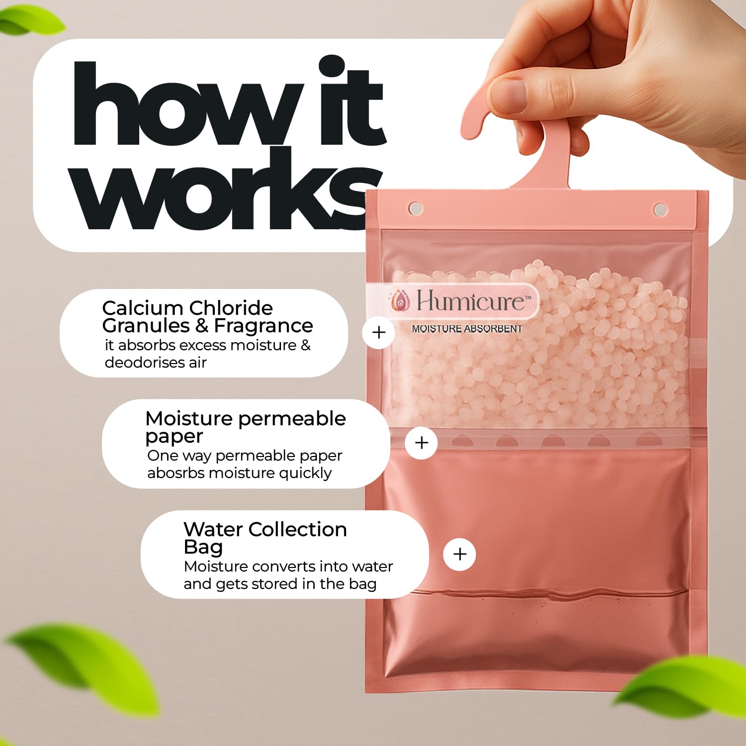 Humicure Moisture Absorber Dehumidifier | 500ml Absorption Capacity | Prevents Mold, Dampness & Odor in Wardrobe, Bathroom, Kitchen & Bedroom | 220g x 3 (Fragrance Combo)