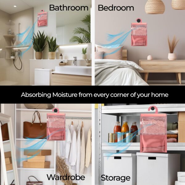 Humicure Moisture Absorber Dehumidifier | 500ml Absorption Capacity | Prevents Mold, Dampness & Odor in Wardrobe, Bathroom, Kitchen & Bedroom | 220g x 3 (Fragrance Combo)