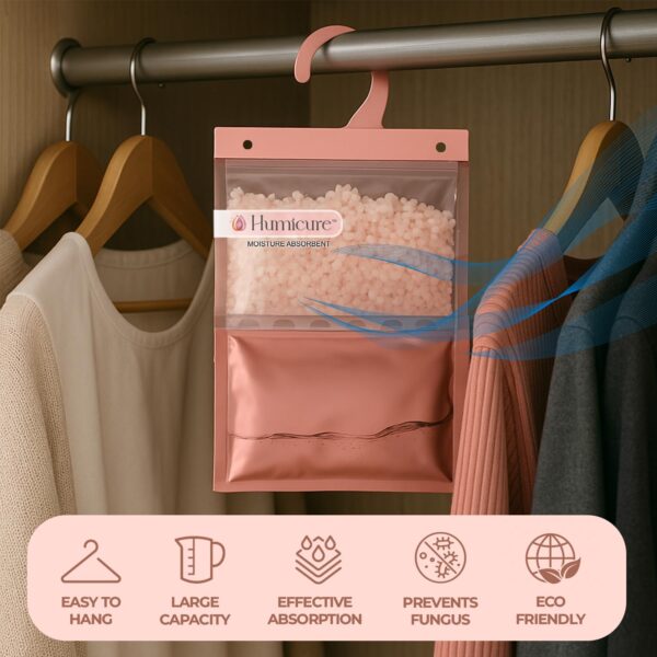 Humicure Moisture Absorber Dehumidifier | 500ml Absorption Capacity | Prevents Mold, Dampness & Odor in Wardrobe, Bathroom, Kitchen & Bedroom | 220g x 3 (Fragrance Combo)