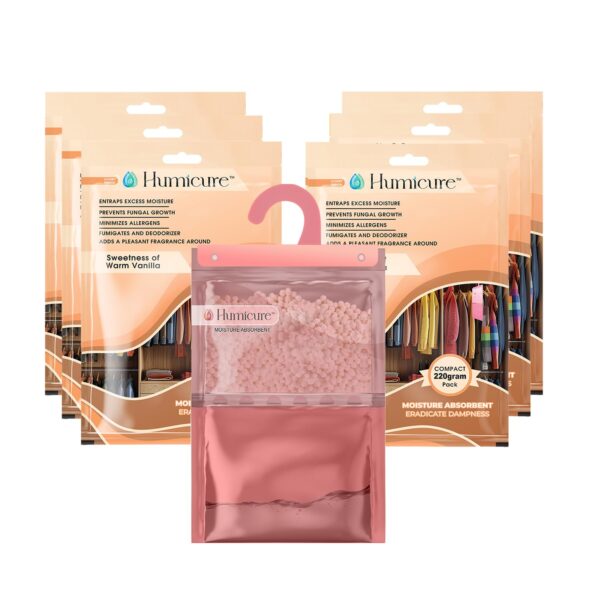 Humicure Moisture Absorber Dehumidifier | 500ml Absorption Capacity | Prevents Mold, Dampness & Odor in Wardrobe, Bathroom, Kitchen & Bedroom | 220g x 3 (Fragrance Combo)