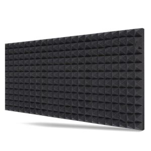 Imaginea 6x3ft Acoustic Foam Panel – High-Density Soundproof Wall Sheet Foam for Studio, Home Theater, Office – Noise Reduction & Echo Absorption (Black)