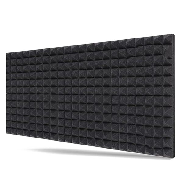 Imaginea 6x3ft Acoustic Foam Panel – High-Density Soundproof Wall Sheet Foam for Studio, Home Theater, Office – Noise Reduction & Echo Absorption (Black)