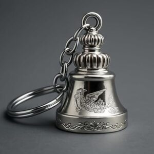 Iqnex guardian bell for bike Tibetan Key Chain Good Luck Key Chain For Bike key ring Positivity | Antique Finish | 10 CM Dragon & Bird Engravings for bike