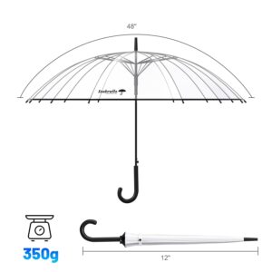 ISABRELLA Transparent Umbrella for Women – Large Clear Dome Umbrella with Strong Frame & Premium POE Material – Stylish Rain umbrella for Wedding Photography & Outdoor Use