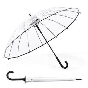 ISABRELLA Transparent Umbrella for Women – Large Clear Dome Umbrella with Strong Frame & Premium POE Material – Stylish Rain umbrella for Wedding Photography & Outdoor Use