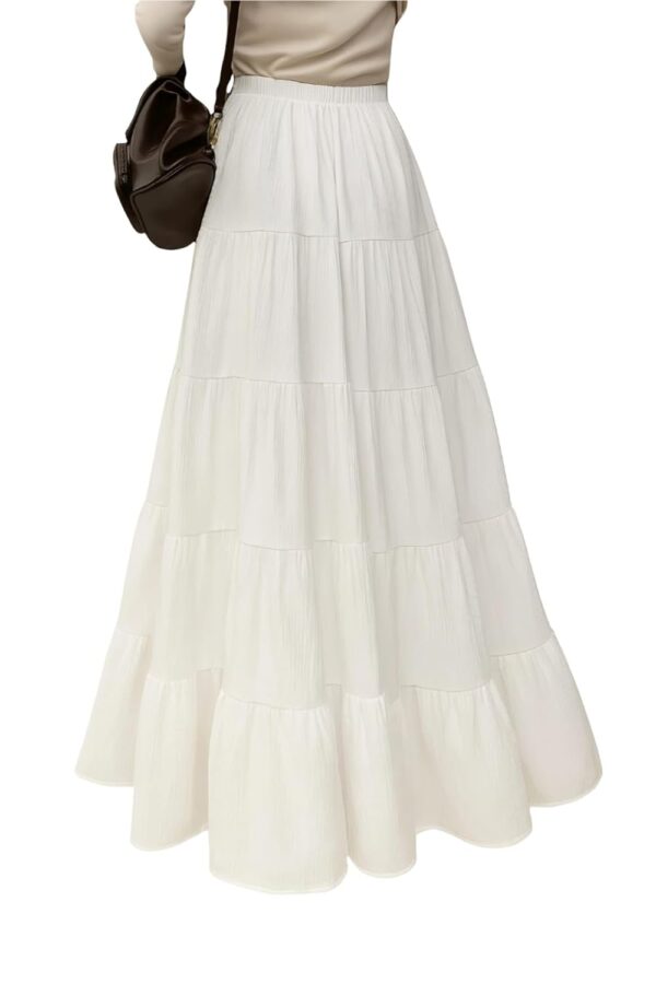 kaish Women's Charming Crepe Blooming Flared Long for Traditional Stitched A-line Flare Skirt for Girls with 1.8 Meter Flare 40 inch Height