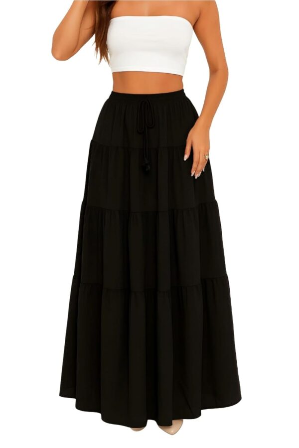 kaish Women's Charming Crepe Blooming Flared Long for Traditional Stitched A-line Flare Skirt for Girls with 1.8 Meter Flare 40 inch Height