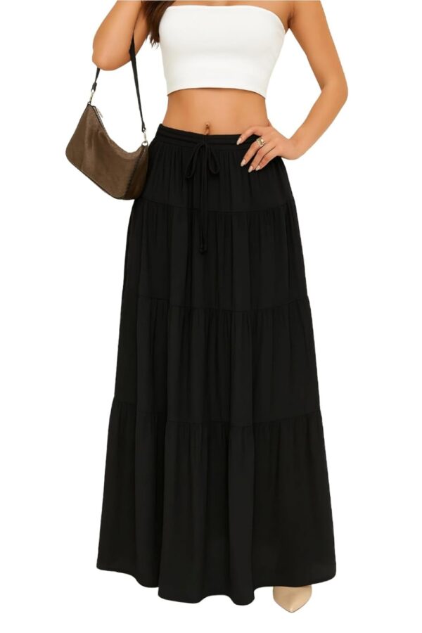 kaish Women's Charming Crepe Blooming Flared Long for Traditional Stitched A-line Flare Skirt for Girls with 1.8 Meter Flare 40 inch Height