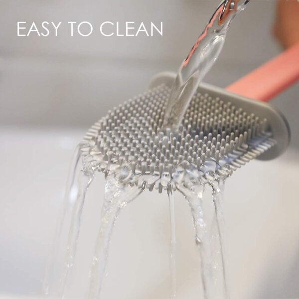 KASIVA Silicone Toilet Cleaning Brush Bathroom Cleaning Accessories Toilet Brush with Holder Stand Commode Cleaning Brush Closet Cleaning Brush Pot Cleaner Brush(White,Pack of 1)